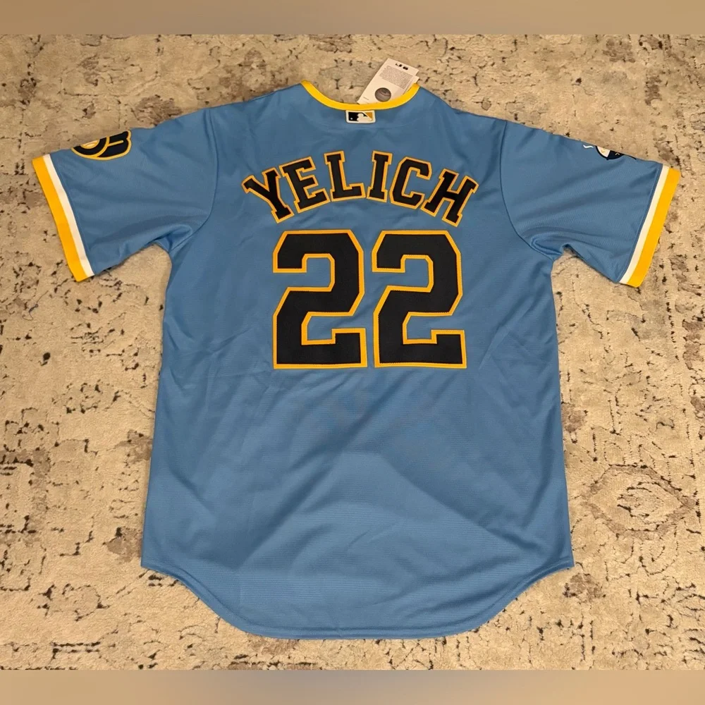 Nike Authentic Milwaukee Brewers City Connect Christian Yelich Jersey Men’s Sz M - Picture 8 of 8